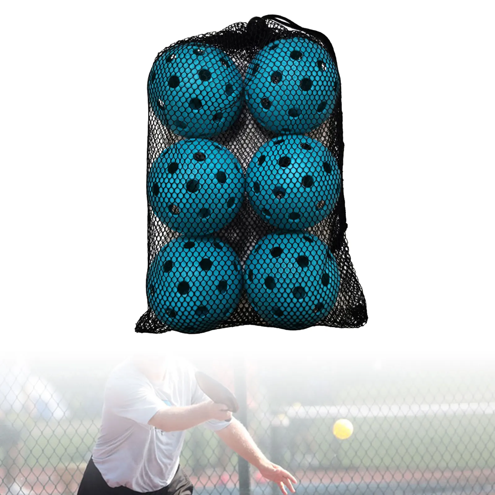 Pickleball Balls 40 Holes Pickleball High Elastic Durable Hollow Balls for All Style Paddle Outdoor Practice Tournament 6Pcs pickleball balls