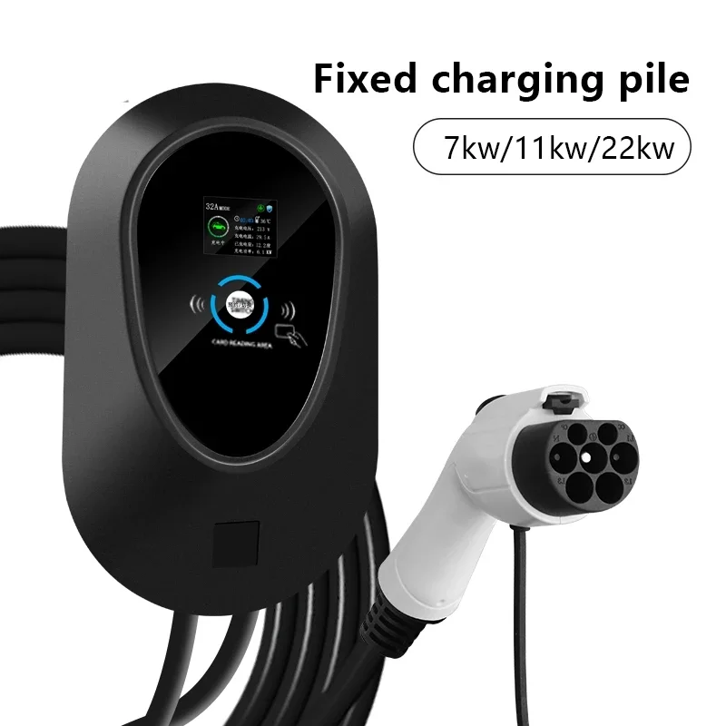 22KW 32A 3Phase EV Charging Station GBT 4 Electric Car Charger 7.6/11KW EVSE Wallbox Bluetooth APP Remote Control