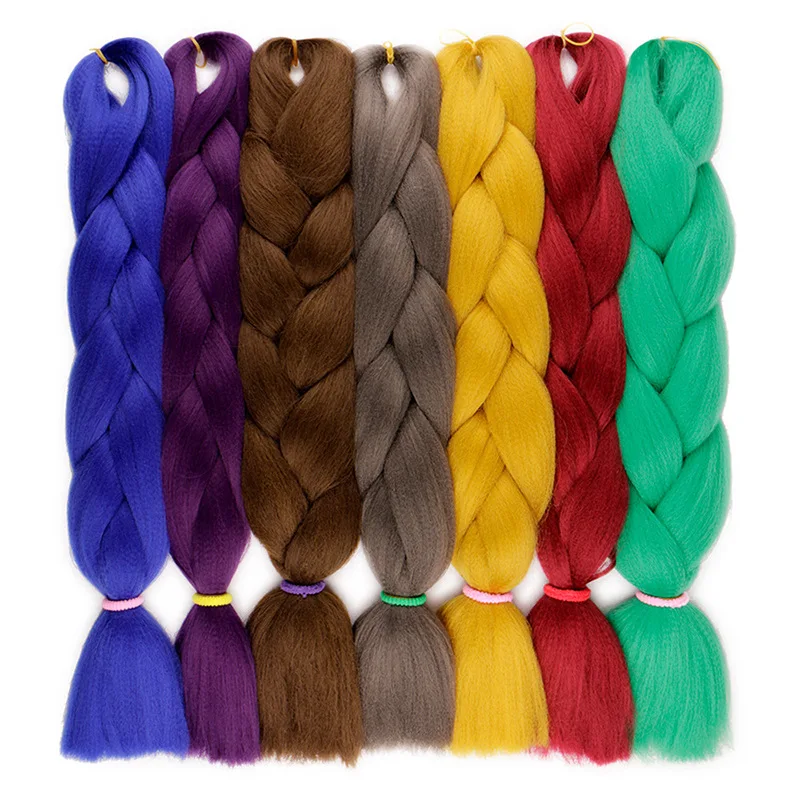 

Colored Braiding Hair for Braids, Synthetic Hair Extensions, 24"