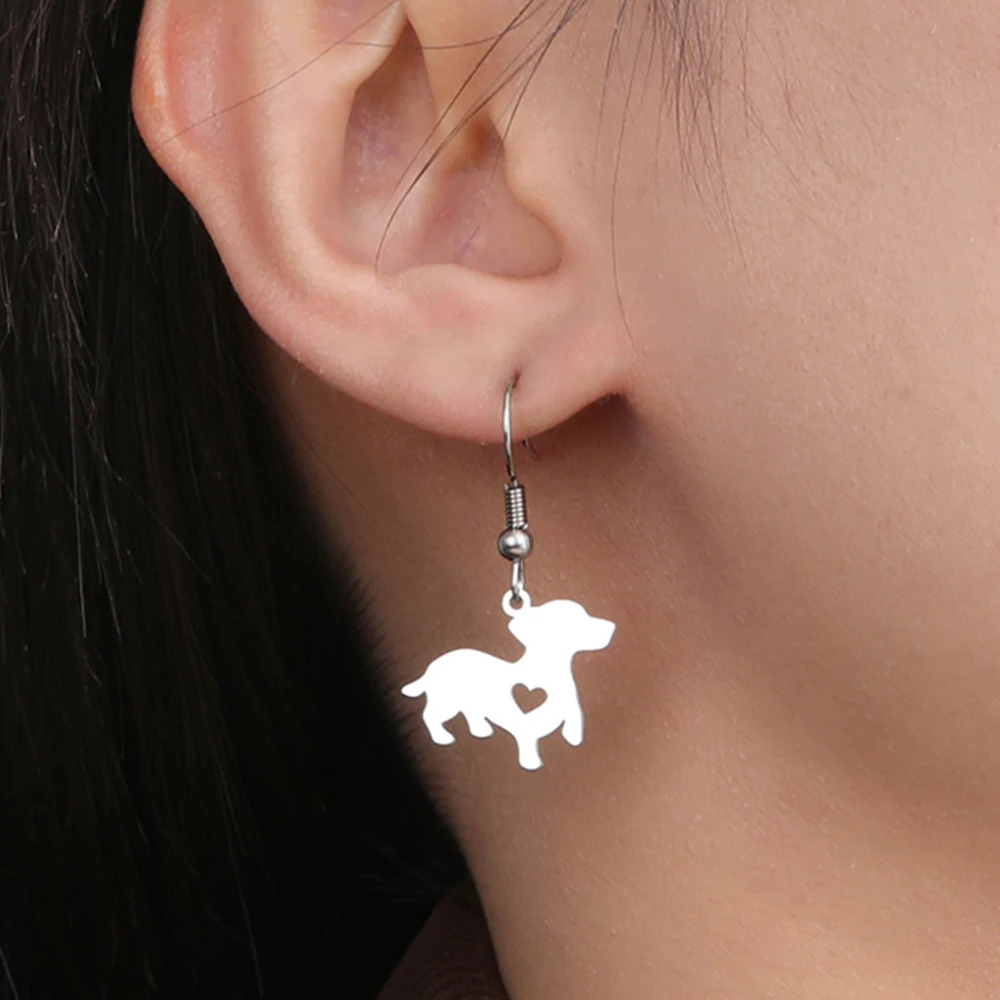 NEWEI Acrylic Cute Boho Wiener Dachshund Dangle Earrings Fun Puppy Pets Bohemian Design Jewellery Accessories Weiner Dog Gifts For Women Dog Mom Animal Lovers (Blue