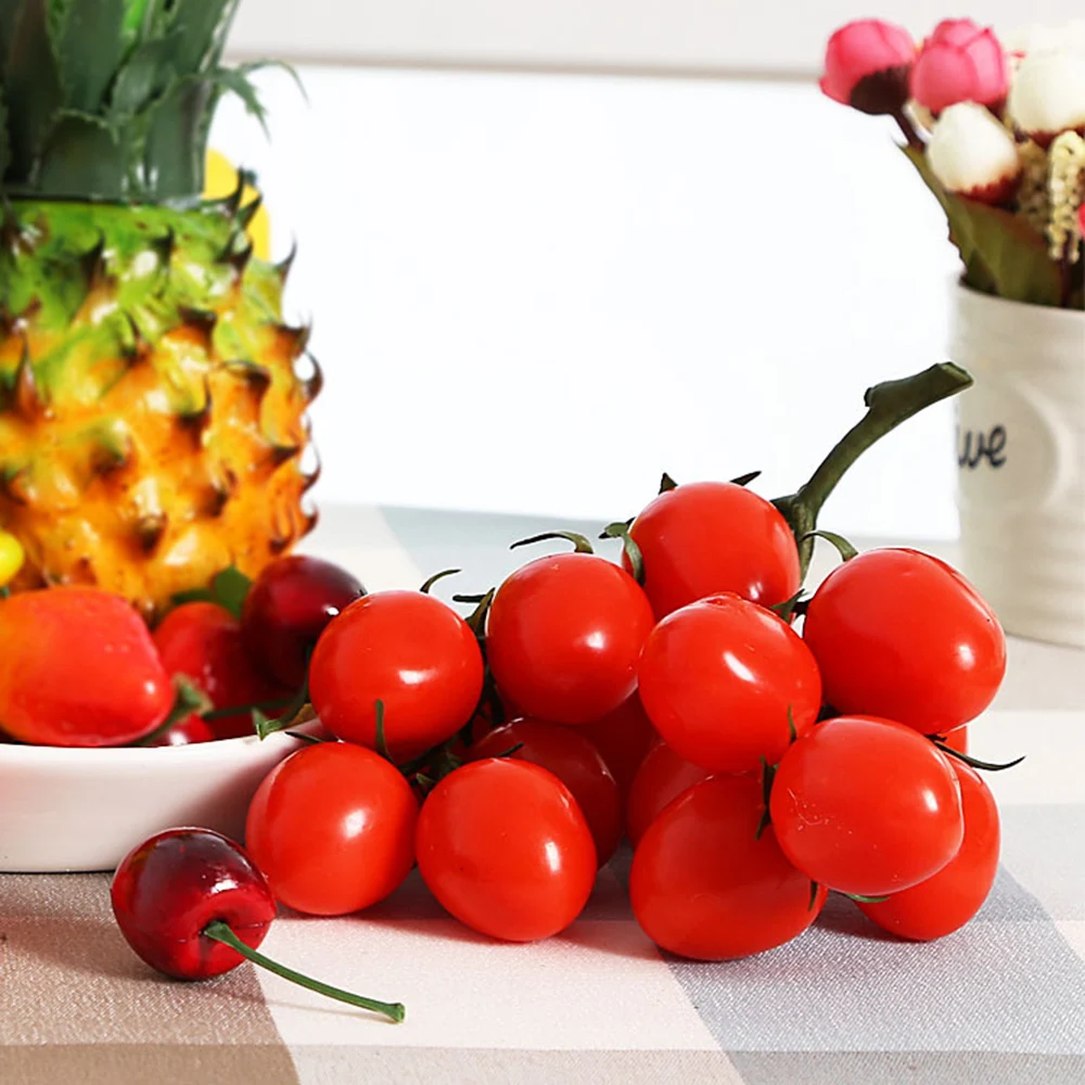 Artificial Tomato Party Fake 19cm Cabinet Showcase Decor Fruit Vegetable House Kitchen Decoration artificial fruits and vegetables