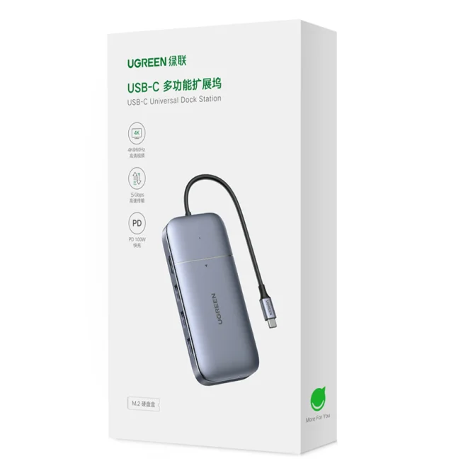 유그린 USB C 허브 타입 C 3.1 to M.2 B-Key HDTV 4K 60Hz 10Gbps M.2 SSD 케이스 USB C 허브 스플리터
