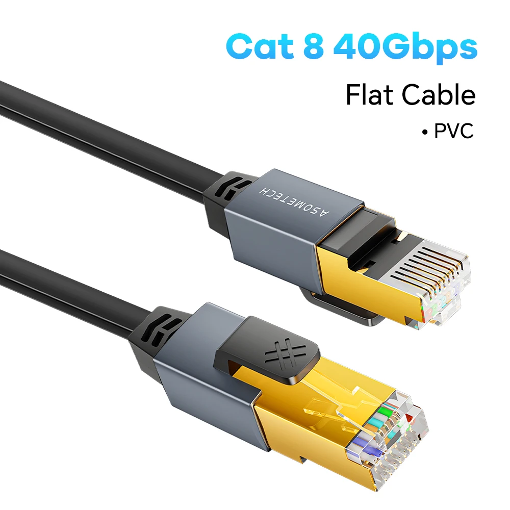 CAT8 FLAT Cable RJ45 Shielded 2000MHz 40Gbps Ethernet LAN Ultra - Foto 7