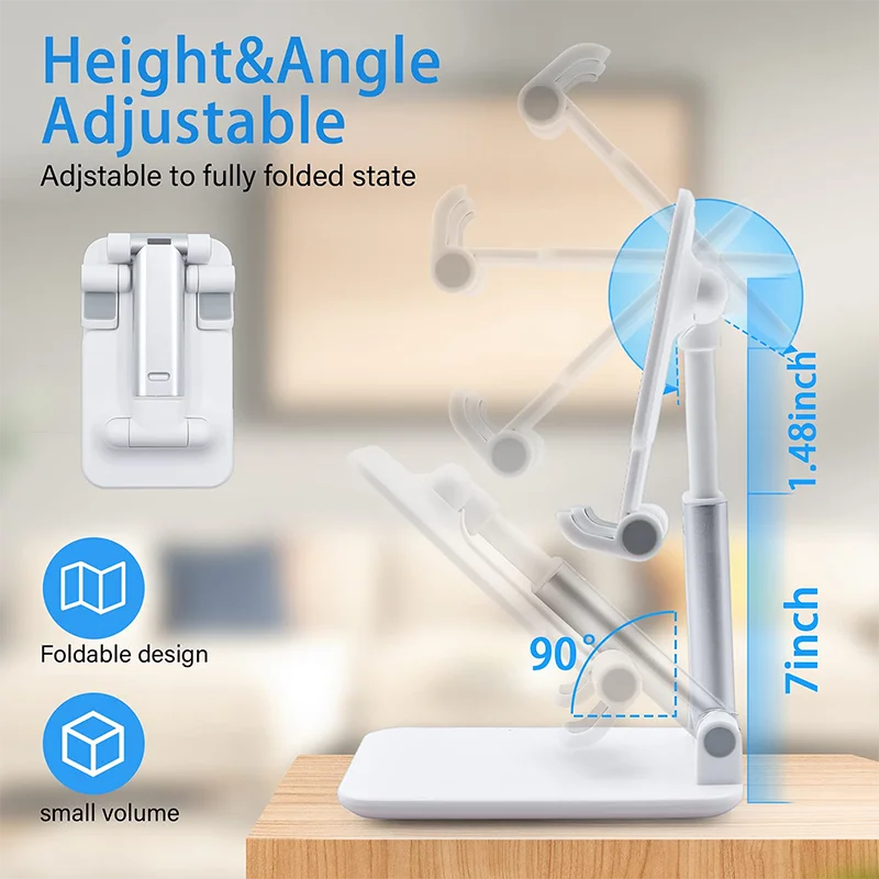 Adjustable Foldable Portable Desktop Stand with Angle and Height Customization
