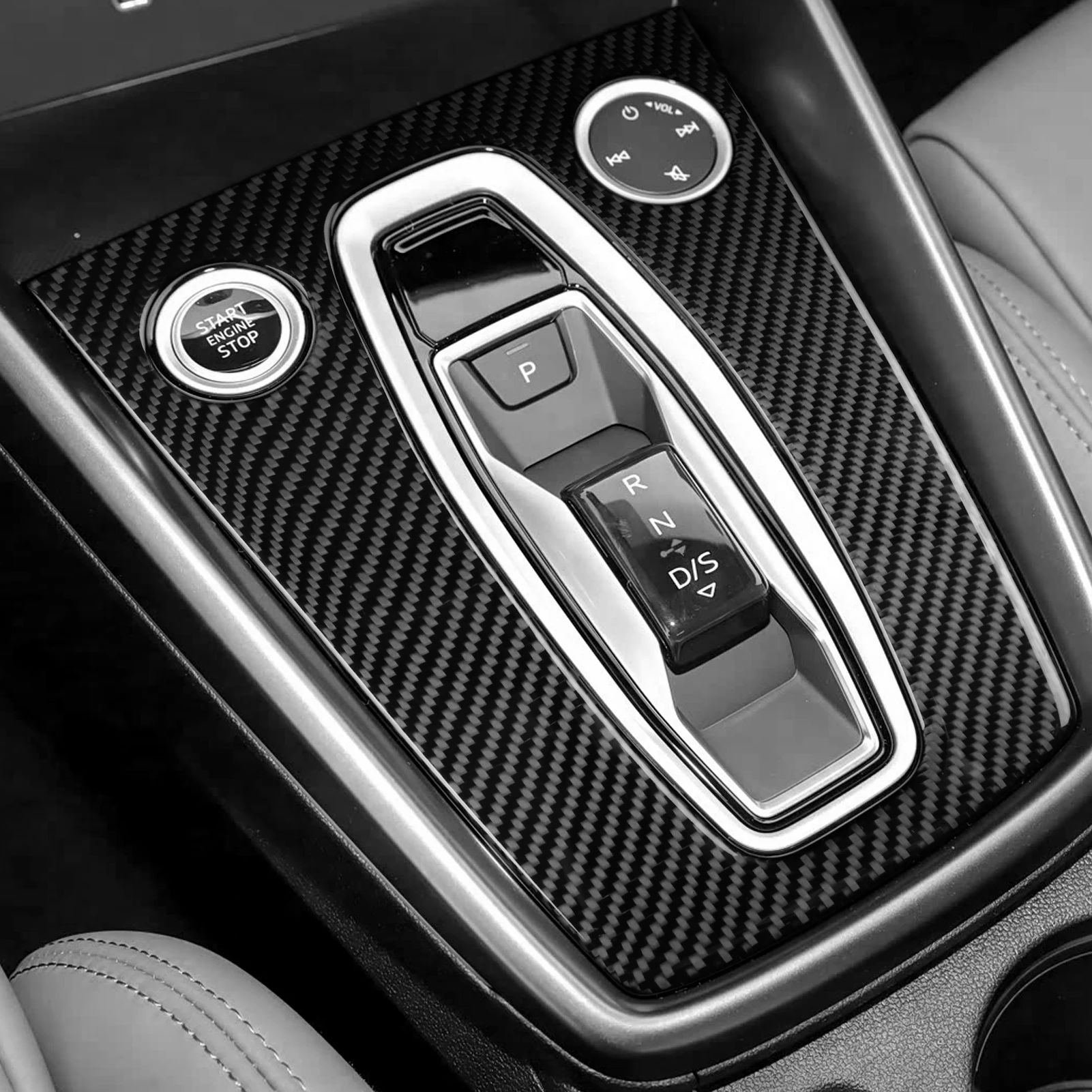 리얼 카본 파이버 자동차 액세서리 기어 변속 패널 트림 커버 소프트 스티커 (아우디 A3 스포트백/A3L/RS3 스포트백 2025 2026년형)