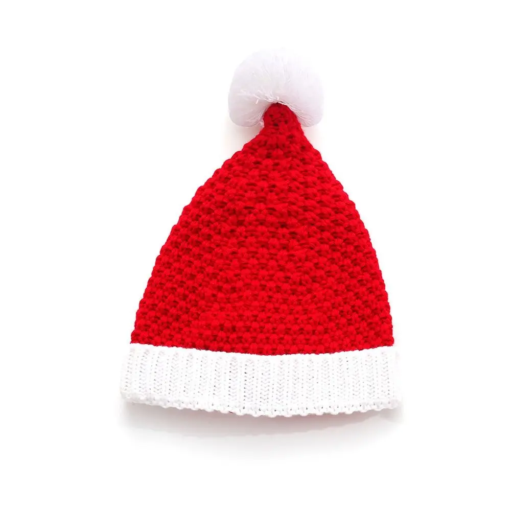 Knitted Kids Christmas Hat Cute Christmas Parent-Child Hat Pompom Adult Child Soft Beanie Santa Cap New Year Party Kid Gift