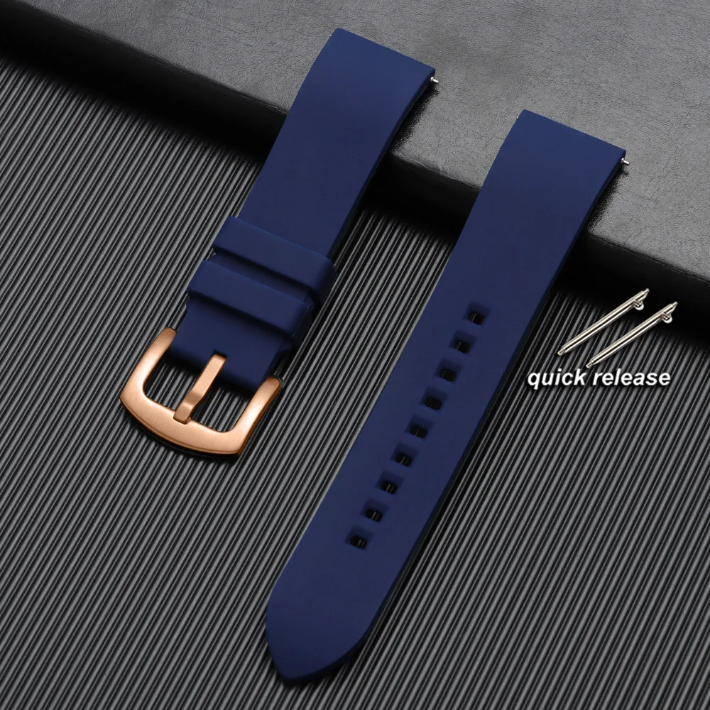 Quick Release Waterproof Silicone Sports Watchband - Soft Rubber Strap