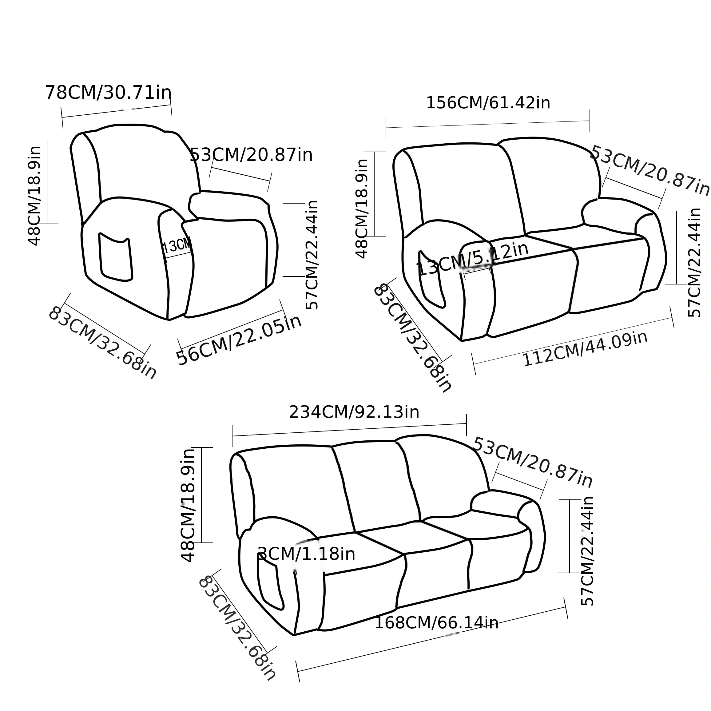 4/6/8pcs a set, double-sided jacquard braid Chivas sofa cover, elastic soft sofa recliner cover decorative protection 6