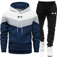 2025 Fashion Men's Tracksuit Hooded Sweatshirt Black Sweatpants Male Outdoor Casual Sporty Jogger Set Gym Fitness Hoodie Outfits