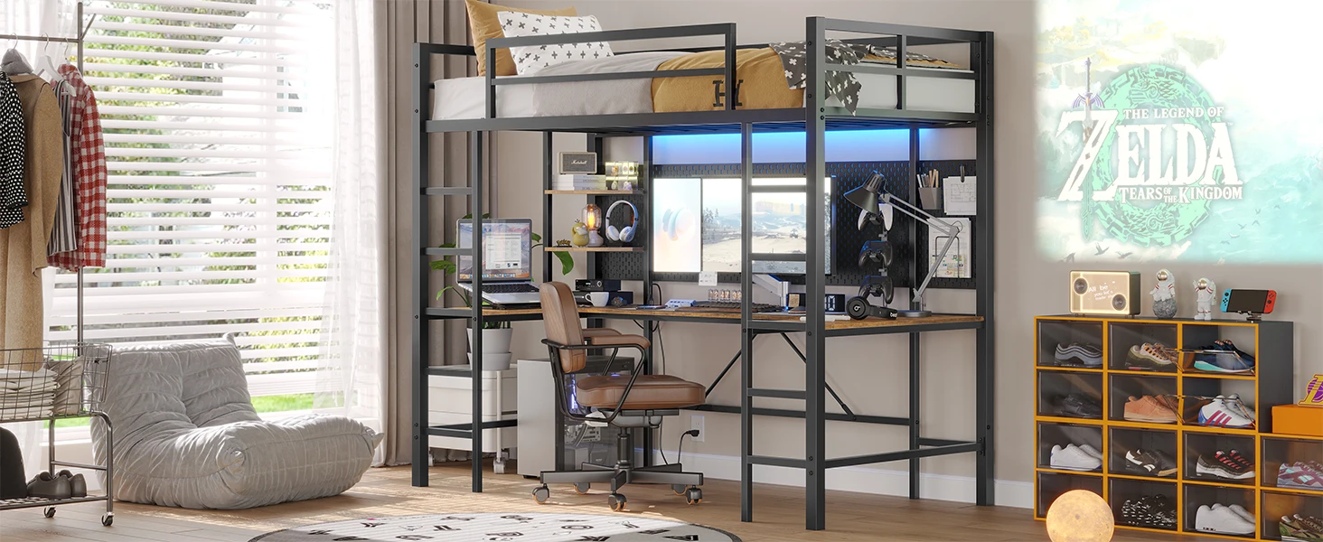 loft bed with desk