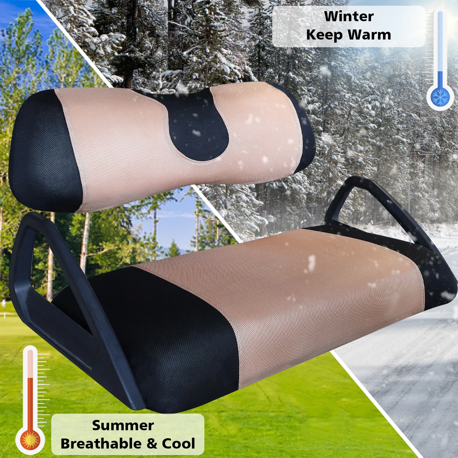 Fashion Cushion Cover Golf Cart Accessories Seat Cover Set Heat Washable Polyester Mesh Cloth for Club car / EZGO / Yamaha golf cart seat cover