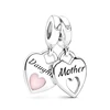 Pink Series Mom Hearts Flower Crown Cupcake Charm Bead Fit Original European 925 Silver Bracelet DIY Jewelry Key Chain Accessory 2