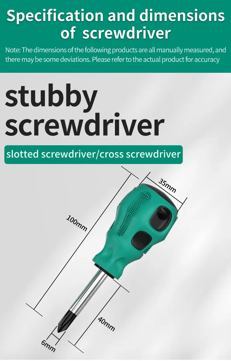 Schraubendreher-Set mit kurzem Griff, magnetisch, tragbar, Mini-Rettichkopf, flaches Kreuz, Präzisions-Handbuch-Wartungswerkzeug für die Automobilindustrie – Detail 2