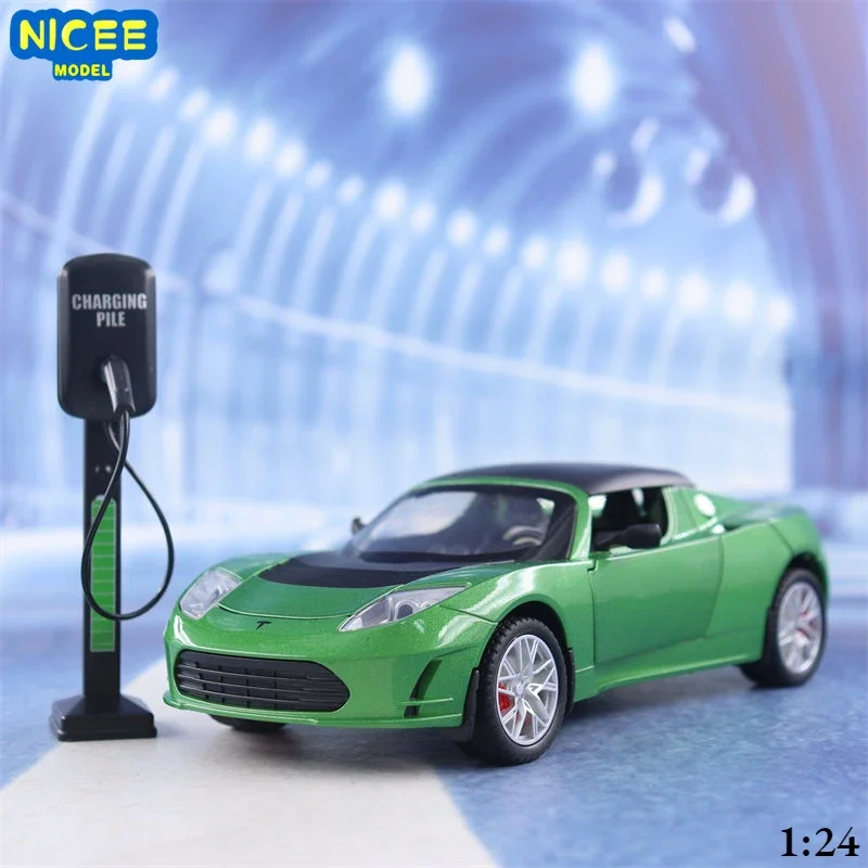 

1:24 Tesla космический спортивный автомобиль, высокая имитация литая металлическая модель из сплава, автомобиль со звуковым интерфейсом, коллекционная детская игрушка, подарки F576