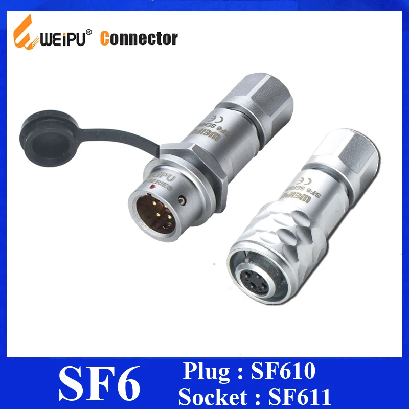 Original Weipu SF6 Waterptoof Stecker 2 3 4 5 Pin Kabel Stecker Männlich Weiblich In-Linie Kabel Anschluss Buchse SF610B SF611 IP44 IP67