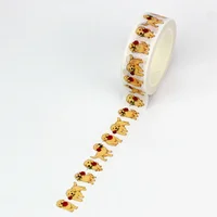 NEW 1PC 10M Decor Golden Retriever Puppy and Rose Washi Tape for Craft Journaling Adhesive Masking Tape Cute Stationery 1