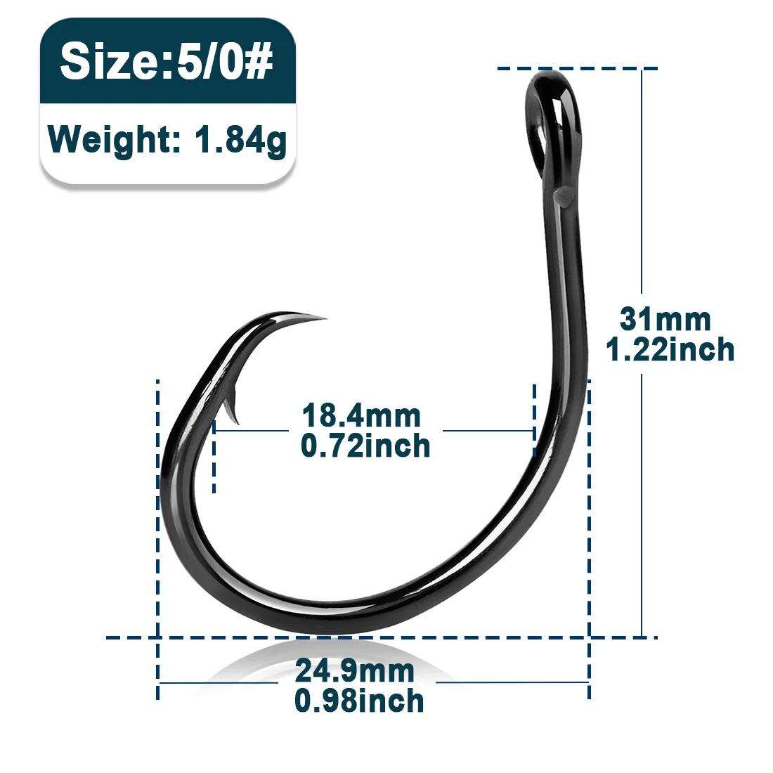 150pcs Circle Hooks For Saltwater Fishing - Octopus Offset Hooks, High Carbon Steel, Sizes 10-10/0