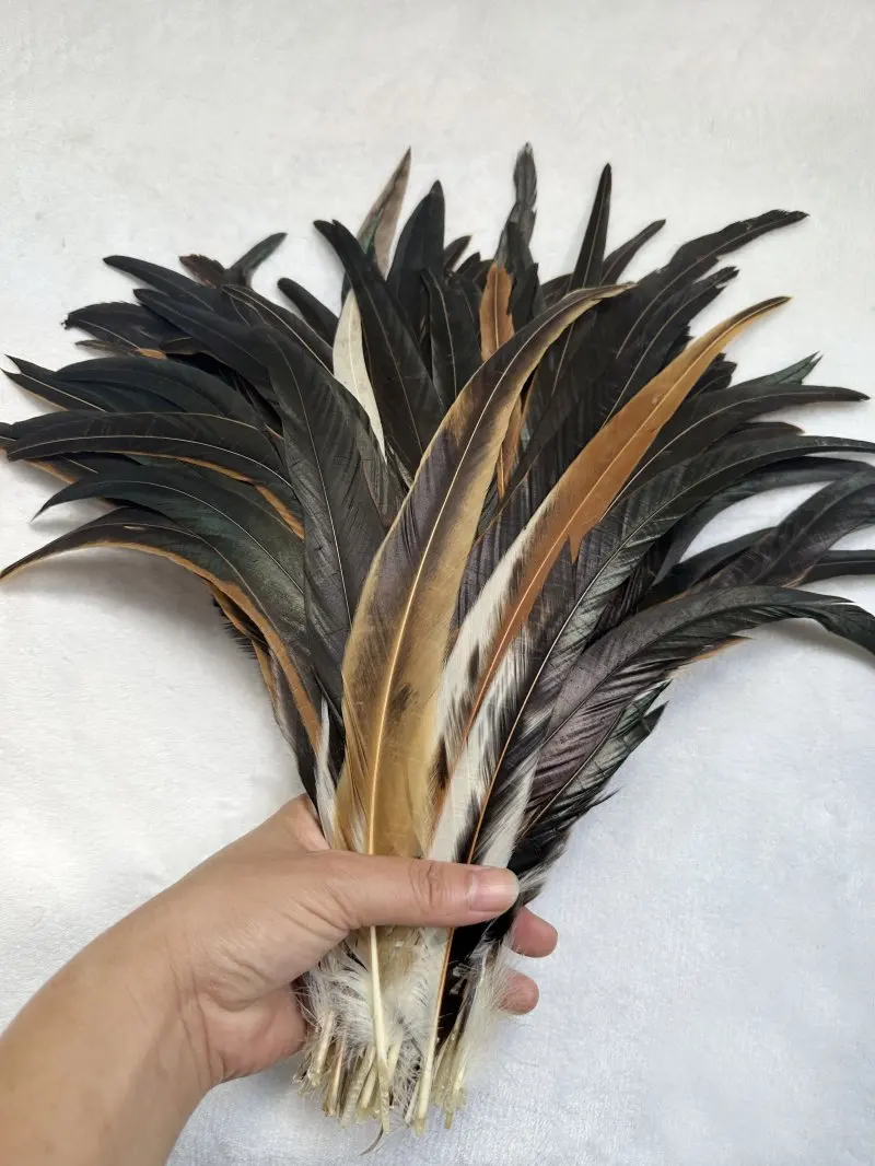 Natural Brown Rooster Tail Feather Accessories for DIY and Performance