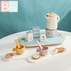 Wooden Afternoon Tea Set Toy Pretend Play Coffee Learning Role Play Game Early Educational Toys for Toddlers Girls Boys Gifts 1