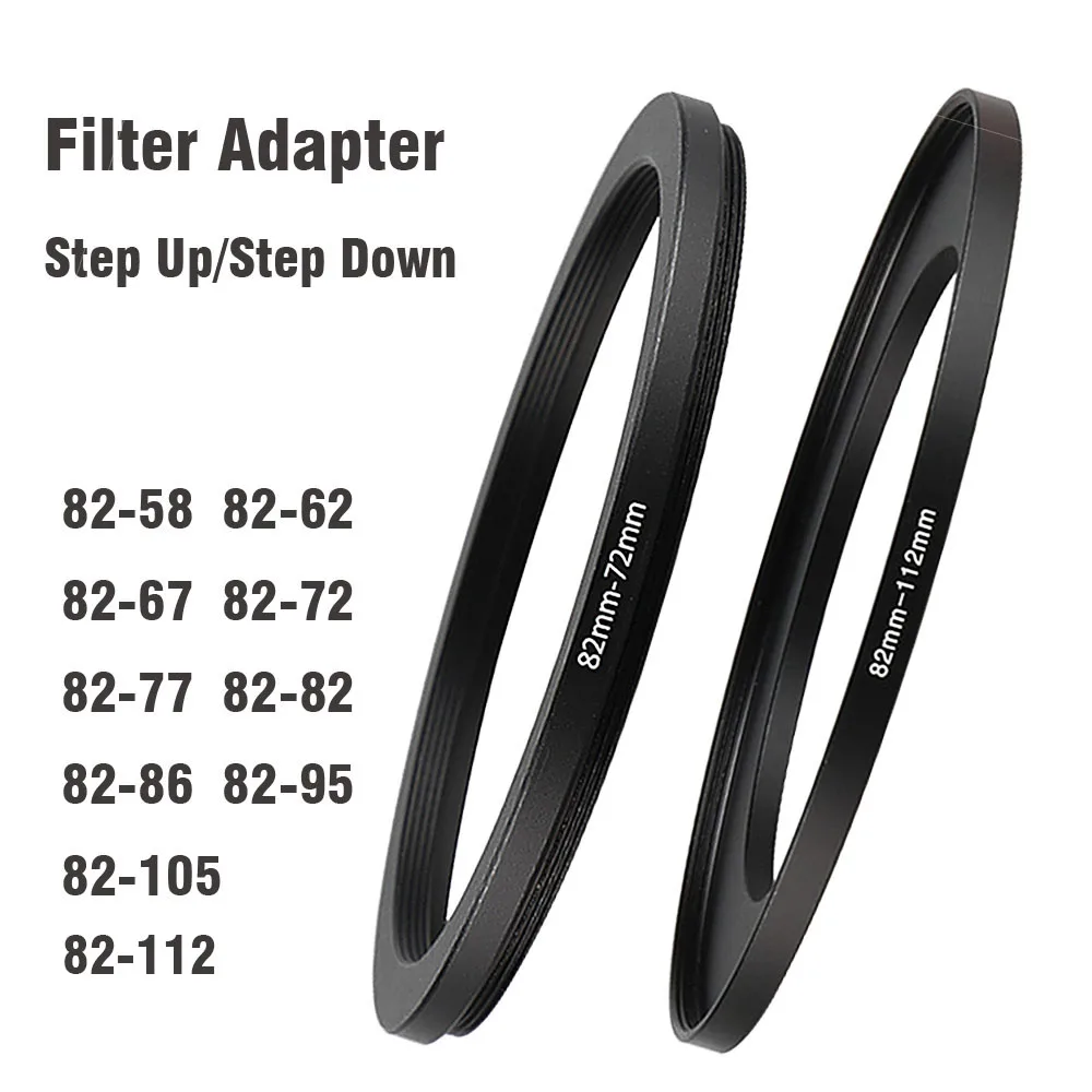 Description Picture 4 of itemCamera Lens Filter Adapter Ring Step Up / Down Ring Metal 82 mm - 58 62 67 72 77 82 86 95 105 112mm for UV ND CPL Lens Hood etc.