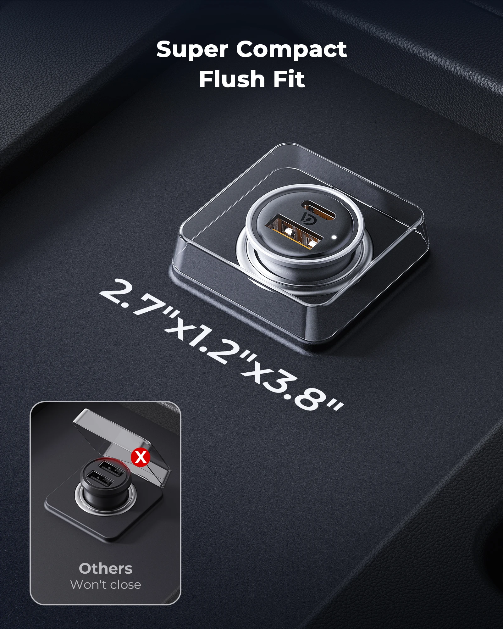 VOLTME 고속 충전 USB C 타입 차량용 충전기, 30W PD, 슈퍼 차지 차량용 USB 충전기, 아이폰 15, 14, 13 프로 맥스