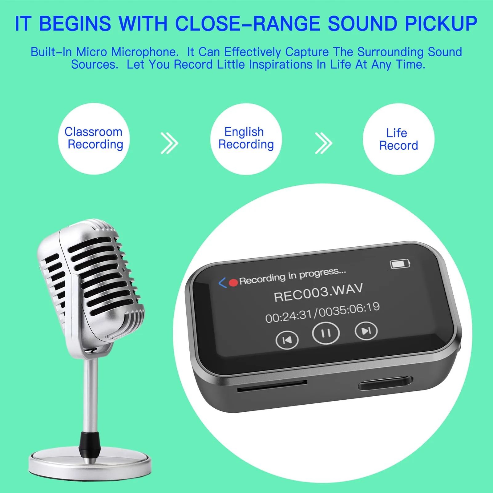 Portable HiFi Music Player with 1.47 Touchscreen & 32GB Storage