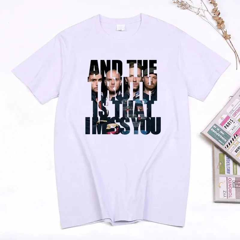 T-Shirt Pop Band T-Shirt Moda Uomo Coldplay T-Shirt A Maniche Corte Street Style Da Uomo Top Nuovo Arrivo Y2K Versione Coreana Tee