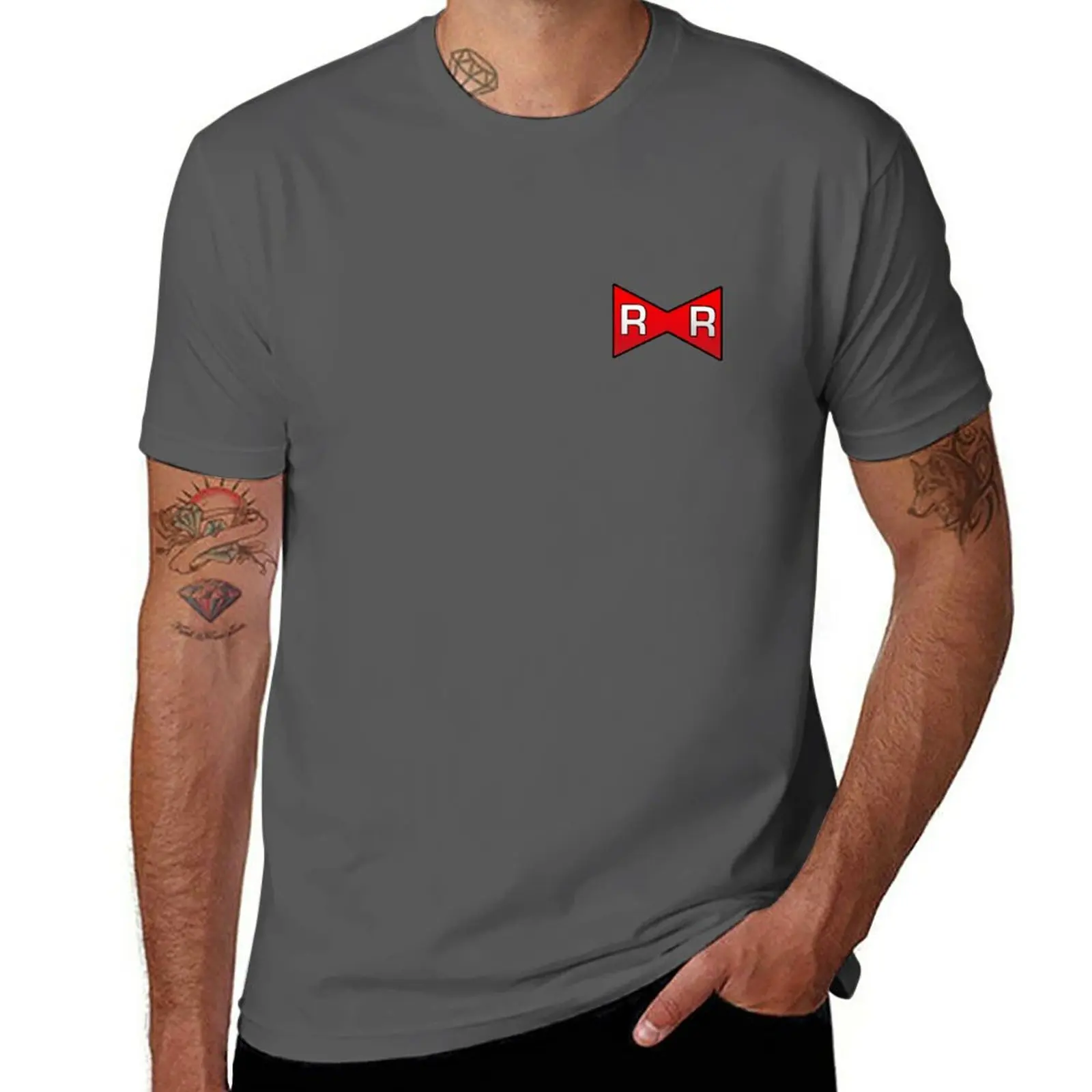 Vibrant Red Ribbon Army Oversized Hippie T-Shirt