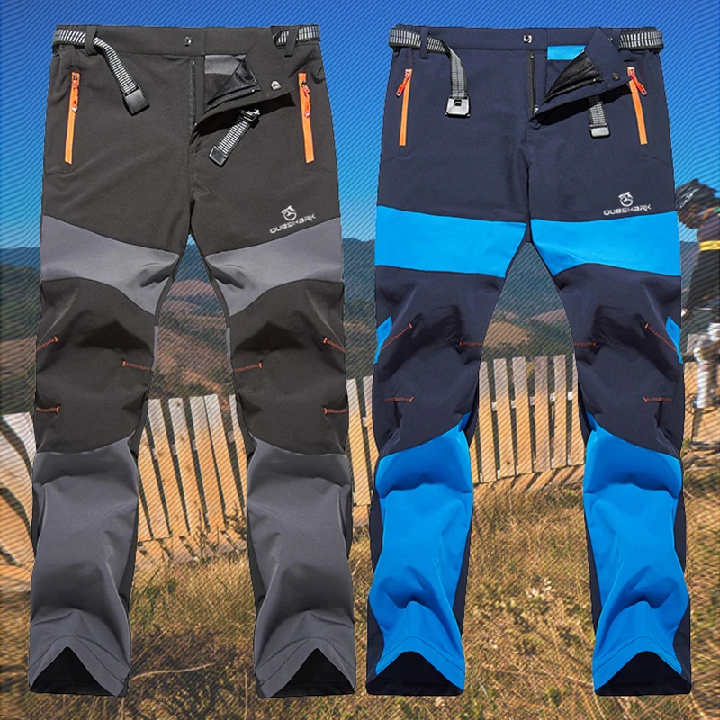 Men Hiking Pants Spring Autumn Single Layer Windproof Waterproof Camping Climbing Fishing Trekking Cycling