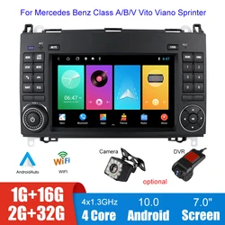 Autoradio Android pour Mercedes Benz Vito Sprinter Classe A B V B200 Wrationnal A200 W245 W639 VW, lecteur MP5, audio de voiture, écran 7 , 12V