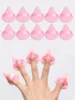 10pcs Triangle Shape Velvet Powder Puffs, Soft Makeup Blender Sponges For Face Contouring, Eyes & Corners 1