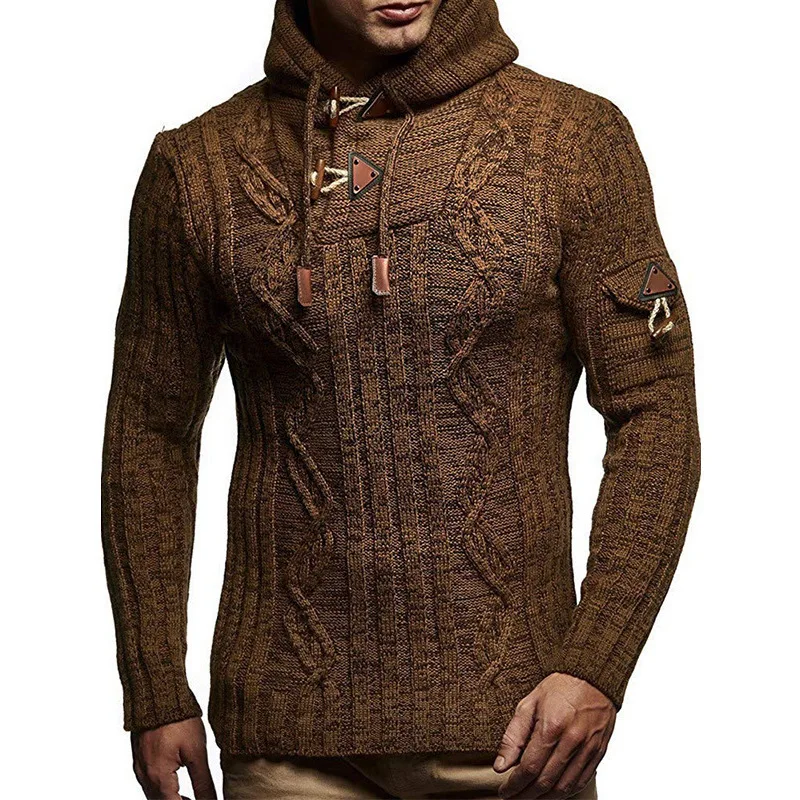 Men's Hooded Sweater Autumn And Winter New Europe And The United States Slim Simple Casual Large Size Sweater