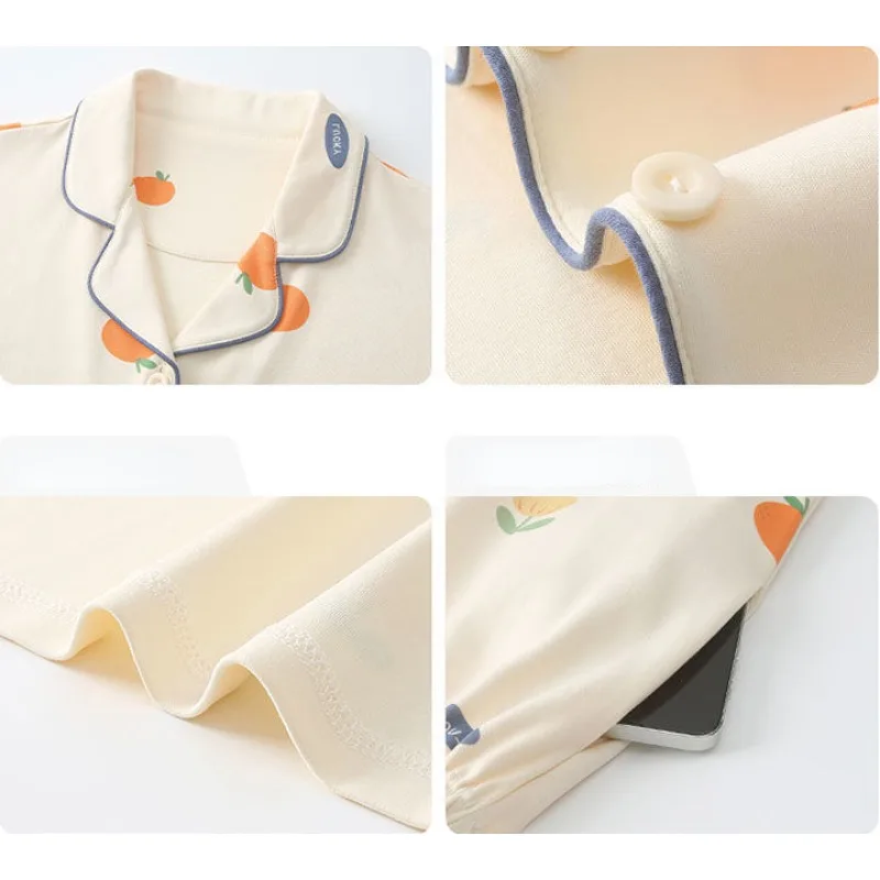 2024 New Couple Pajamas Spring Autumn Cotton Long Sleeves Sleepwear Men Women Sleepwear Plus Size V-neck Loose Loungewear Set