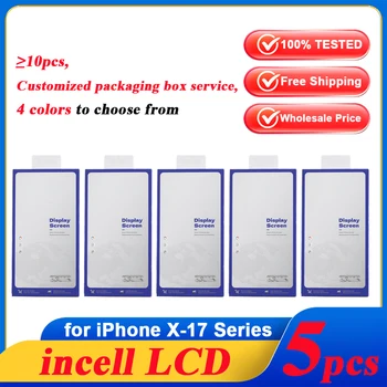5 Pezzi Display LCD Incell per iPhone X XS XR 11 12 13 Mini 14 Pro Max 15 Plus 16 17, Assemblaggio Digitalizzatore, Sostituzione Schermo Touch