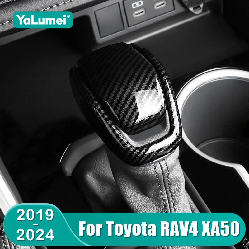 Für Toyota RAV4 XA50 RAV 4 Hybrid Auto Schaltknauf Getriebe Kopf Abdeckung Trim ABS Carbon Zubehör