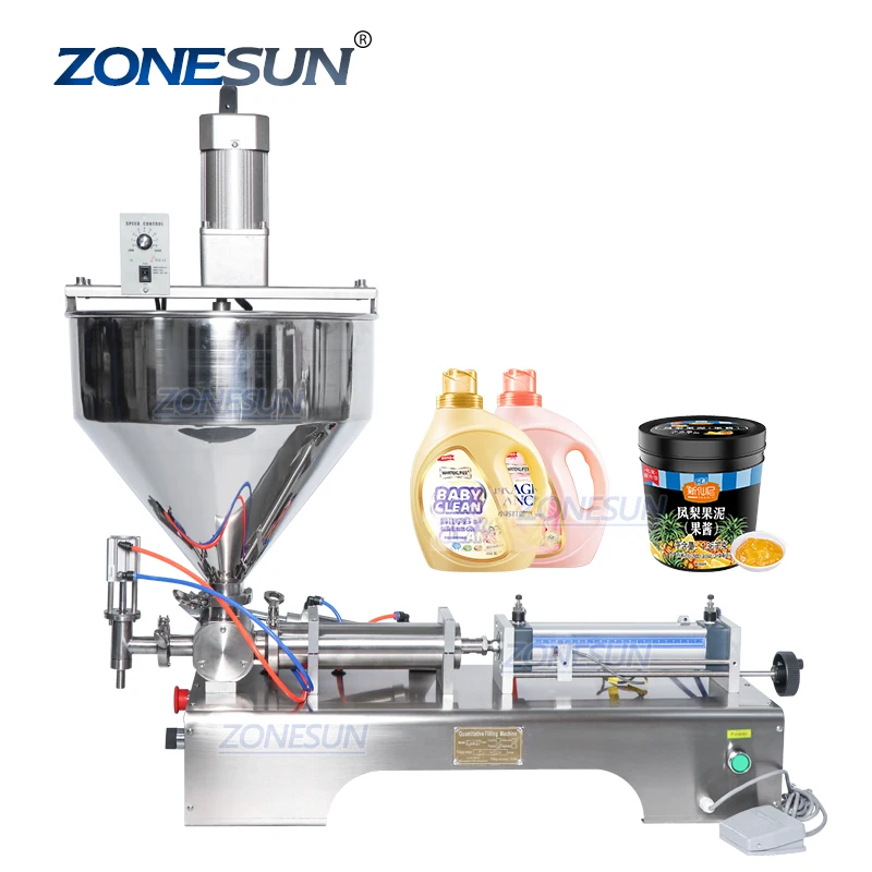 

ZONESUN ZS-GTJ Viscous Material Filling Machine Foods Packaging Equipment Bottle Filler 500ML Liquids Water Dosing Filler