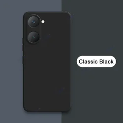 Luxury Dual Layer Cellphone Case with Full Camera Protection and Soft Square Liquid Silicone Armor for VIVO Y28E 5G (Classic Black)