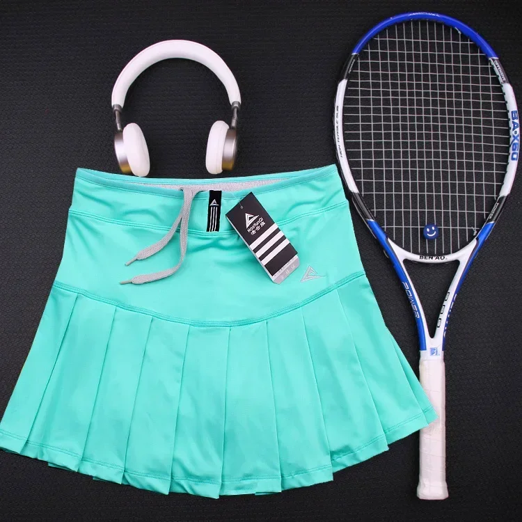 New Girls Tennis Skirts with Safety Shorts , Quick Dry Women Badminton Skirt , Female Tennis Skorts Girl Sport Running Shorts