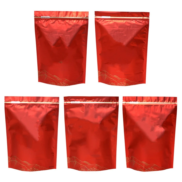 Tea Zipper Bags 250g/500g Chinese Big Red Robe Tea Set Zipper Bags Wuyi Big Hong Pao Recyclable Sealing Packing Bag