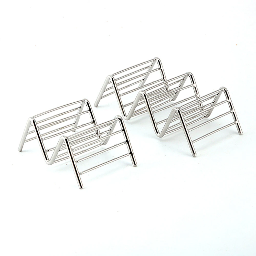 Stainless Steel Taco Holders Rack Mexican Food Hard Stand Holds Soft Shells Wave Shape Kitchen Tool Restaurant Food Display