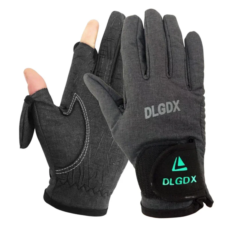 Women Men 2 Finger Flip Waterproof Windproof Photograph Fishing Gloves Velvet Warm Protection Fish Equipment Angling Gloves