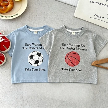 1-7 Age Children's Clothes T-shirt Fashion Simple Kids Short Sleeve Tees Boys Casual Tshirts Tops Crewneck Kids Summer Clothing 1