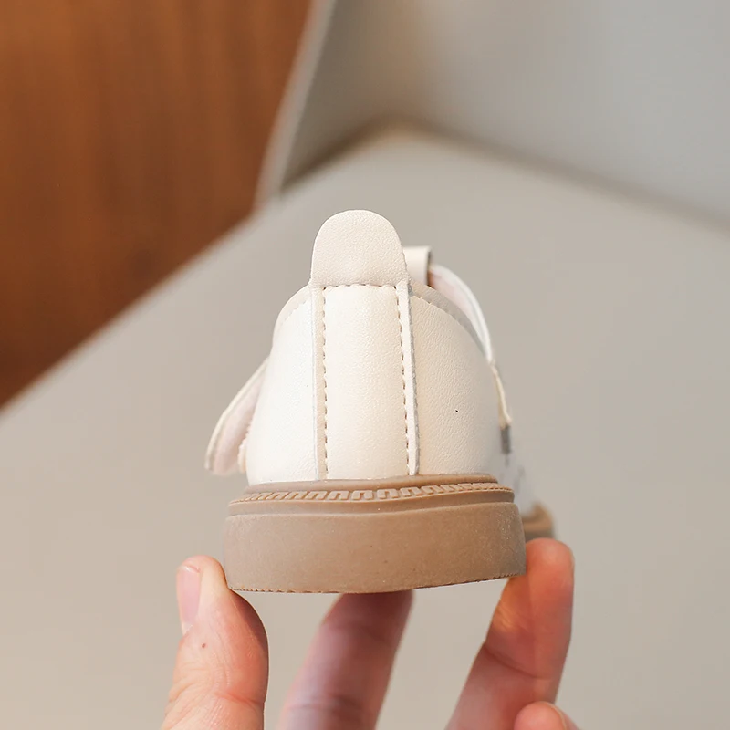 Unishuni T-Strap Mary Jane Shoes mary jane shoes girls flats For Baby Girls Children Hollow-Out Vintage Non-Slip Flats Princess Beige Brown Dress Shoe 21-30