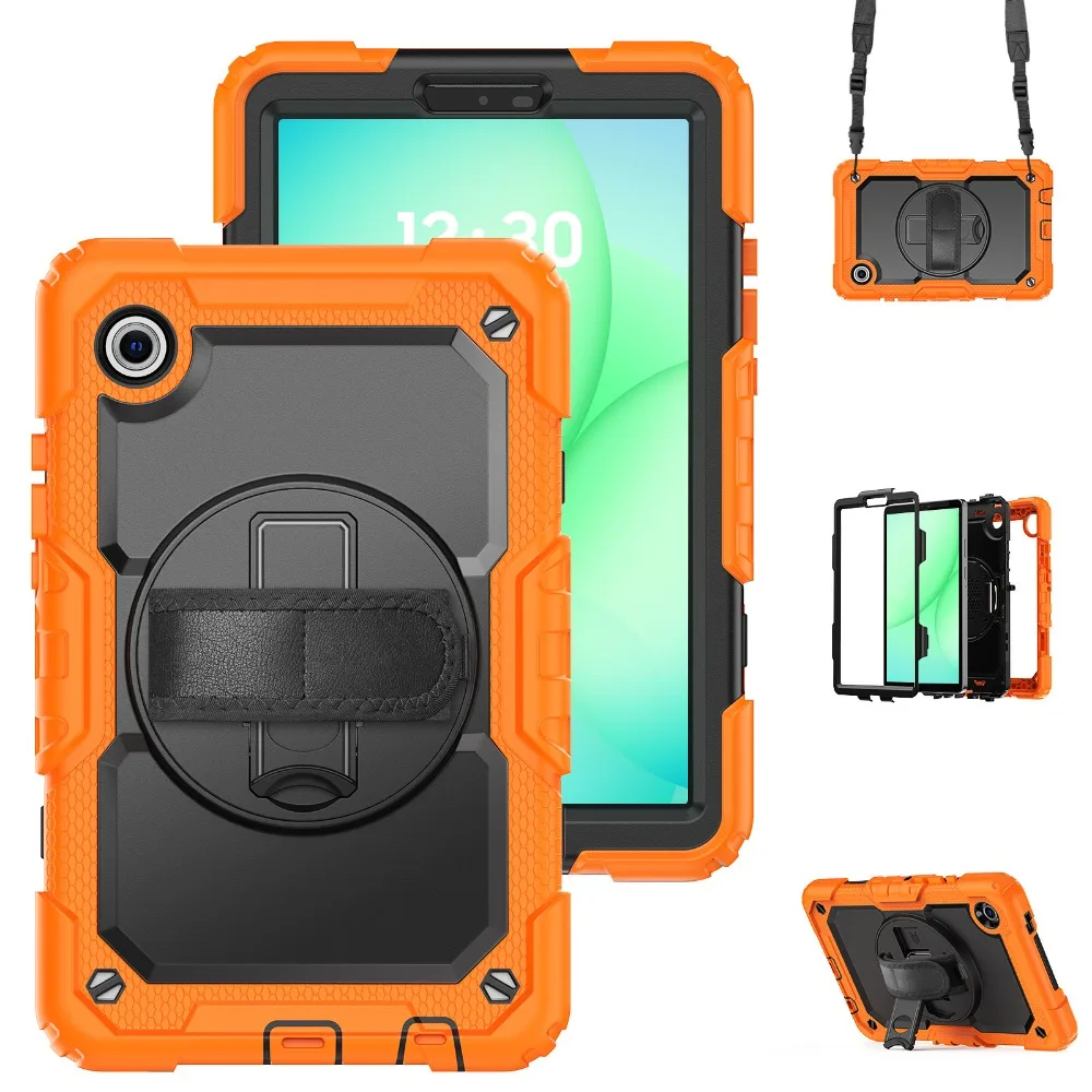 Shockproof Tablet Case with Screen Protector and Handle Strap - Full Body Protection