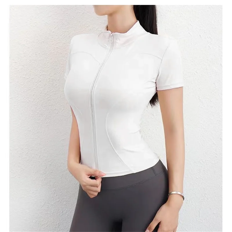 Casual Slim Sports Coat For Women Short Sleeve Solid