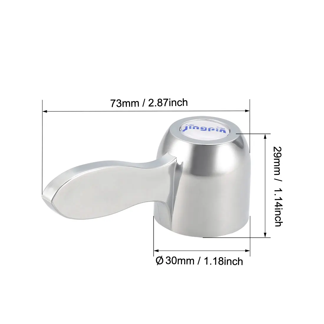 Faucet Lever Handle 30mm Dia Single Lever Handle Replacement Silver Tone Taps Accessories for Bathroom Kitchen 2Pcs