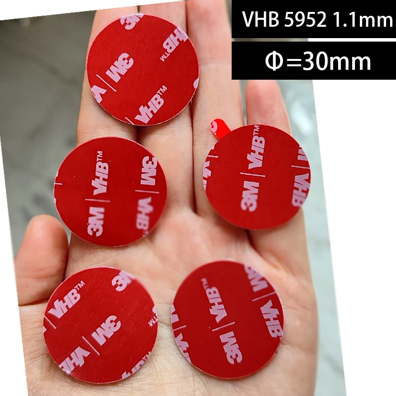 

5 шт. 3M VHB 5952 диаметр = 30 мм круглая сверхпрочная Двухсторонняя клейкая акриловая поролоновая лента подходит для автомобильной видеокамеры Держатель DVR