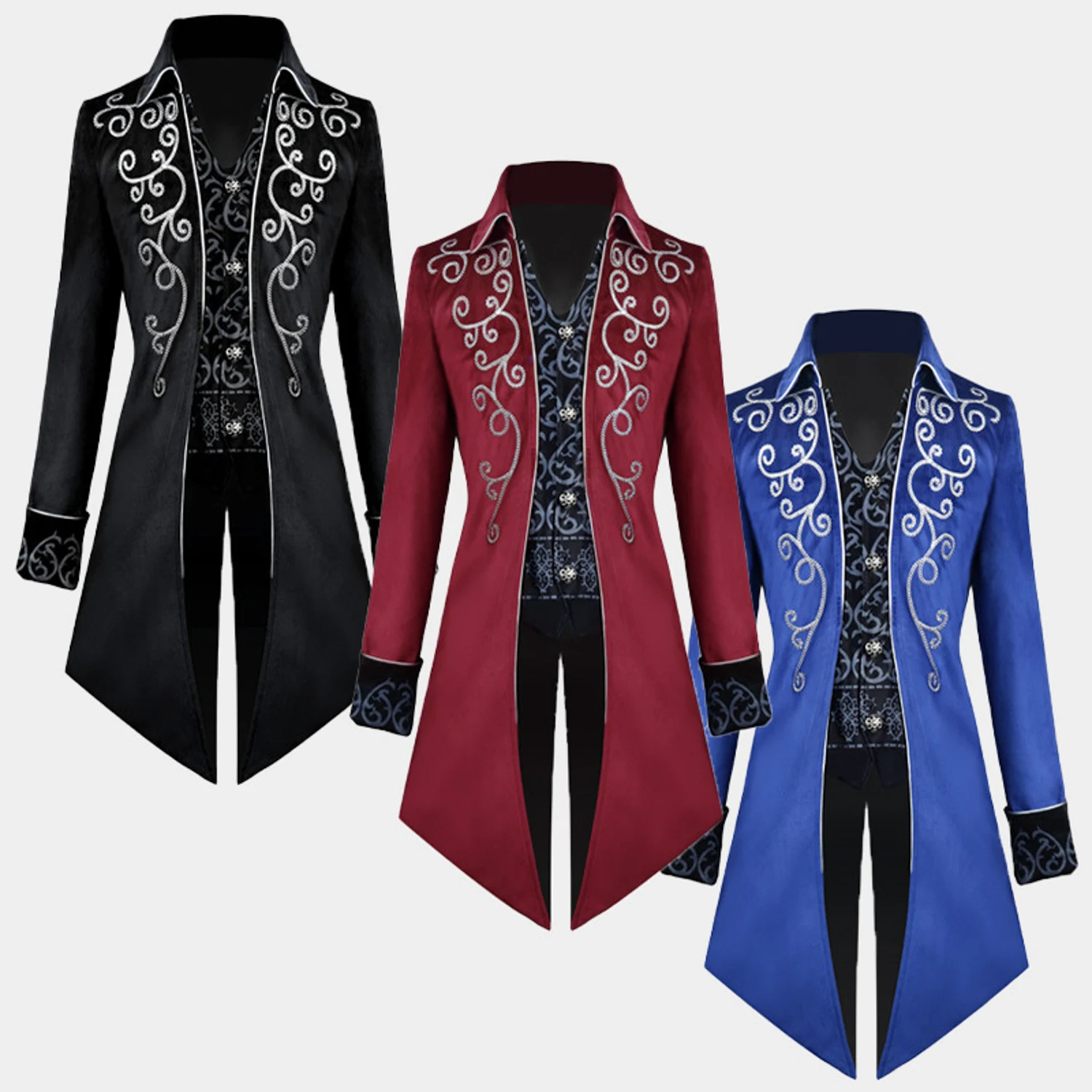 Vintage Gothic Vampire Renaissance Theatrical Performance Coat
