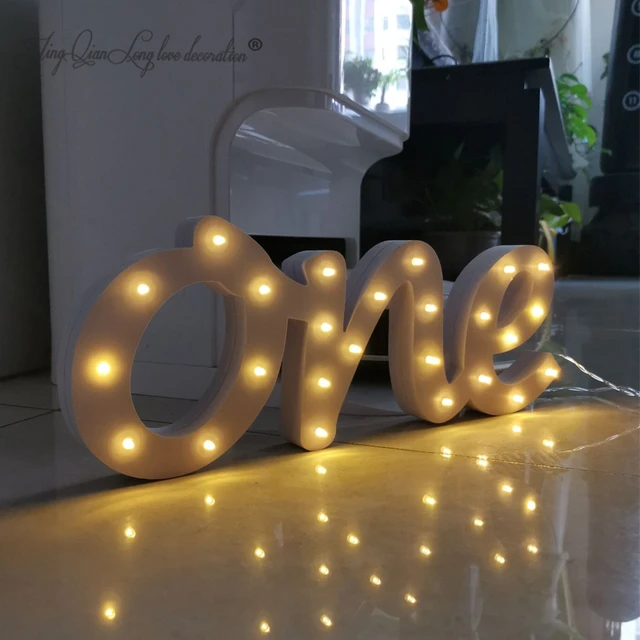 LED Lighting ONE Sign for First Birthday Decor Freestanding