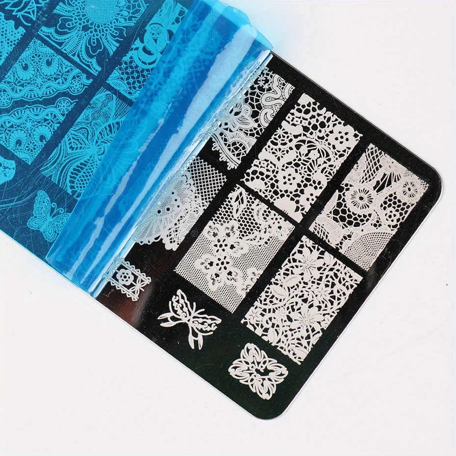 Description Picture 2 of item5 Sheets Lace Flowers Nail Stamping Plates Mandala Geometric Nail Art Stamp Templates Polish Printing Stencils Manicure Tools